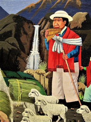 Niet of onleesbaar gesigneerd - Bijzonder Zuid Amerikaans olieverf "Equador - familie in de bergen" gesigneerd kopen? Bied vanaf 1!