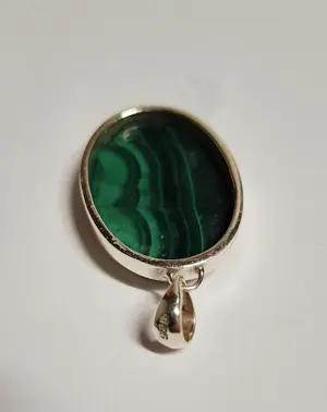 Nieuwe Zilveren Hanger met Malachiet kopen? Bied vanaf 55!