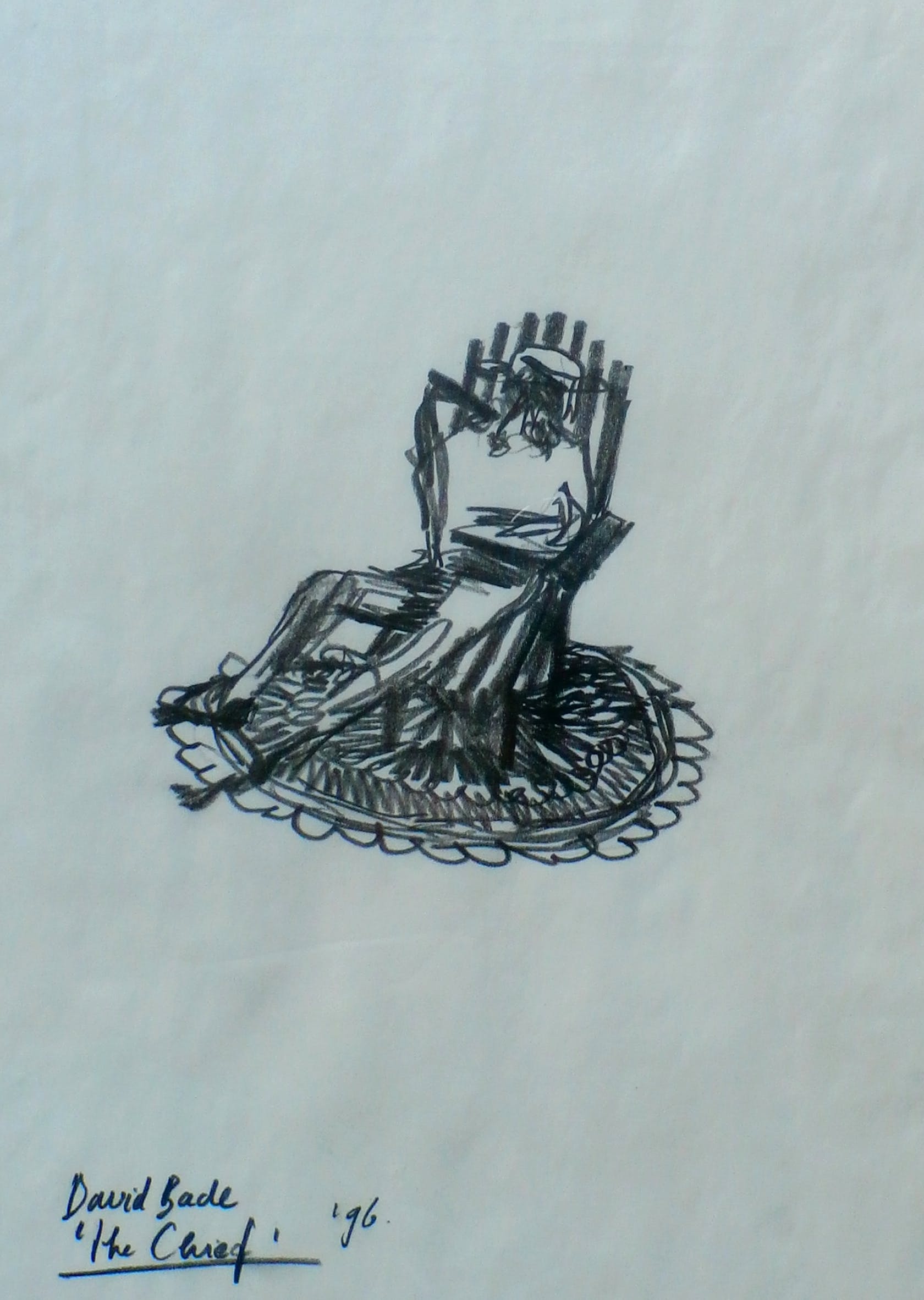 David Bade -  tekening: The Chief - 1996 (tentoongesteld in GEM museum,Den Haag, 2010) verkocht voor € 199!