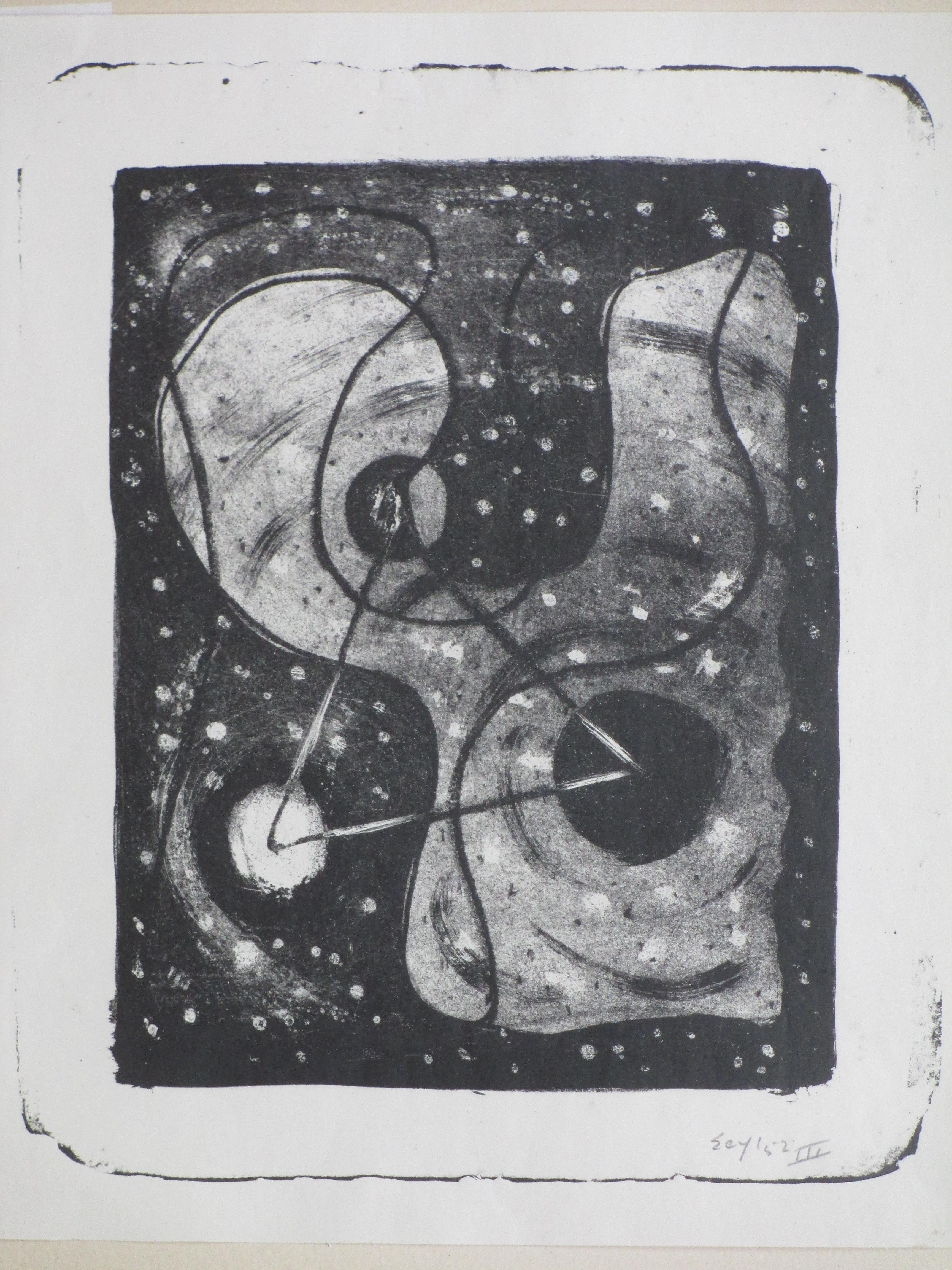 Niet of onleesbaar gesigneerd - Abstracte Compositie - Litho '52 kopen? Bied vanaf 1!