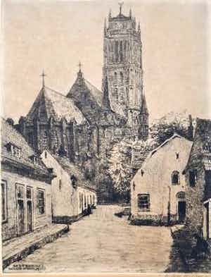 Willem Witjens - Zaltbommel Sint Maartenskerk - Ets verkocht voor € 75!