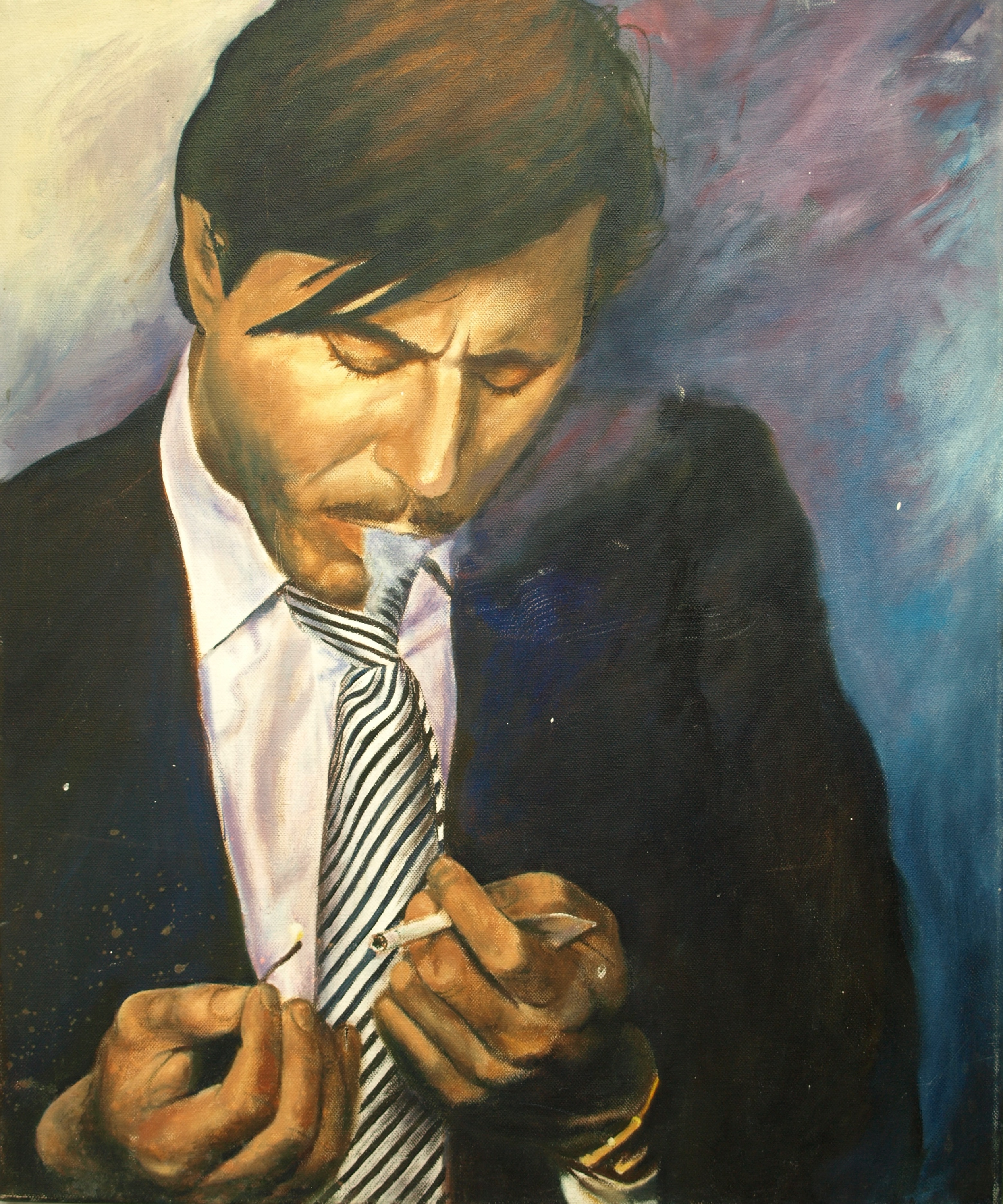 Niet of onleesbaar gesigneerd - Acrylverf op doek , Bryan Ferry ? – 60 x 50 cm - 2005 kopen? Bied vanaf 1!