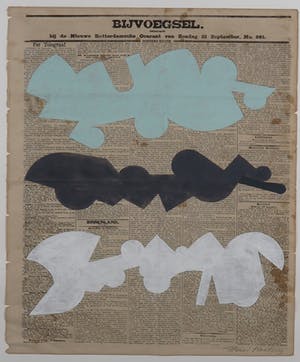 Henri Plaat - Gouache op krantenpapier, Zonder titel - Ingelijst kopen? Bied vanaf 150!
