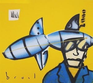 Herman Brood - Kleurenzeefdruk ROCKET SCIENTIST Handgesigneerd--GROOT!!! kopen? Bied vanaf 1!