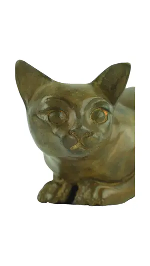 Pierre Chenet - Bronzen beeld van nieuwsgierige kat kopen? Bied vanaf 269!