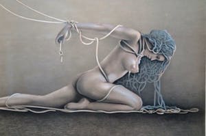 Jean-Paul Cleren - Tied up woman - Surrealistisch naakt kopen? Bied vanaf 1!