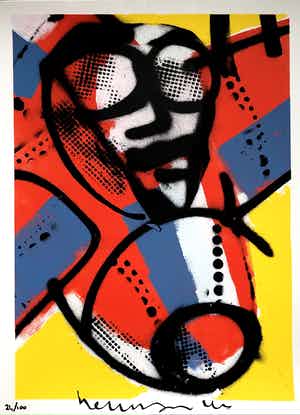 Herman Brood - Test Pilot - Originele Handgesigneerde Zeefdruk verkocht voor € 1!