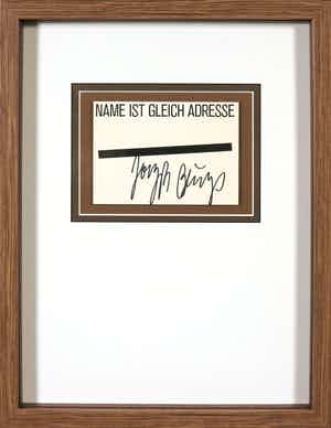 Joseph Beuys - Gesigneerde postkaart - Name ist gleich Adresse verkocht voor € 1!
