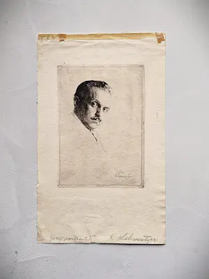 Ferdinand Schmutzer - Seltene original Radierung Selbstporträt um 1910 - signiert kopen? Bied vanaf 57!