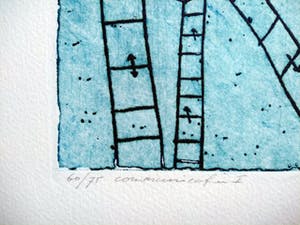 Michel van Overbeeke - Communicatie I - ets/aquatint - ingelijst kopen? Bied vanaf 89!