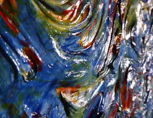 Pim Lenos - Olieverf op paneel, Compositie in blauw en rood - Ingelijst (Groot) kopen? Bied vanaf 400!