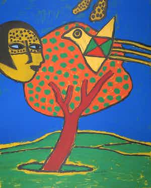 Corneille - Litho, L'arbre orange verkocht voor € 200!