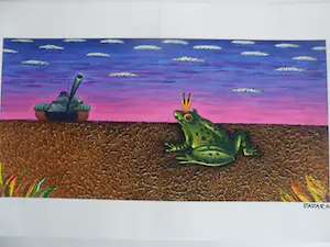 Dadara - Zeefdruk: Frog kopen? Bied vanaf 50!