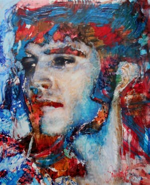 Peter Donkersloot - Peter Donkersloot Acryl en olieverf over print op linnen - Elvis Presley (groot! kopen? Bied vanaf 395!