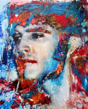 Peter Donkersloot - Peter Donkersloot Acryl en olieverf over print op linnen - Elvis Presley (groot! verkocht voor € 395!