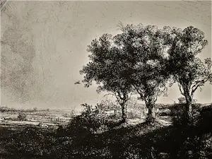 Theo Beerendonk - zijn ode aan de rembrandt van Rijn Ets "De drie bomen" potlood gesigneerd kopen? Bied vanaf 57!