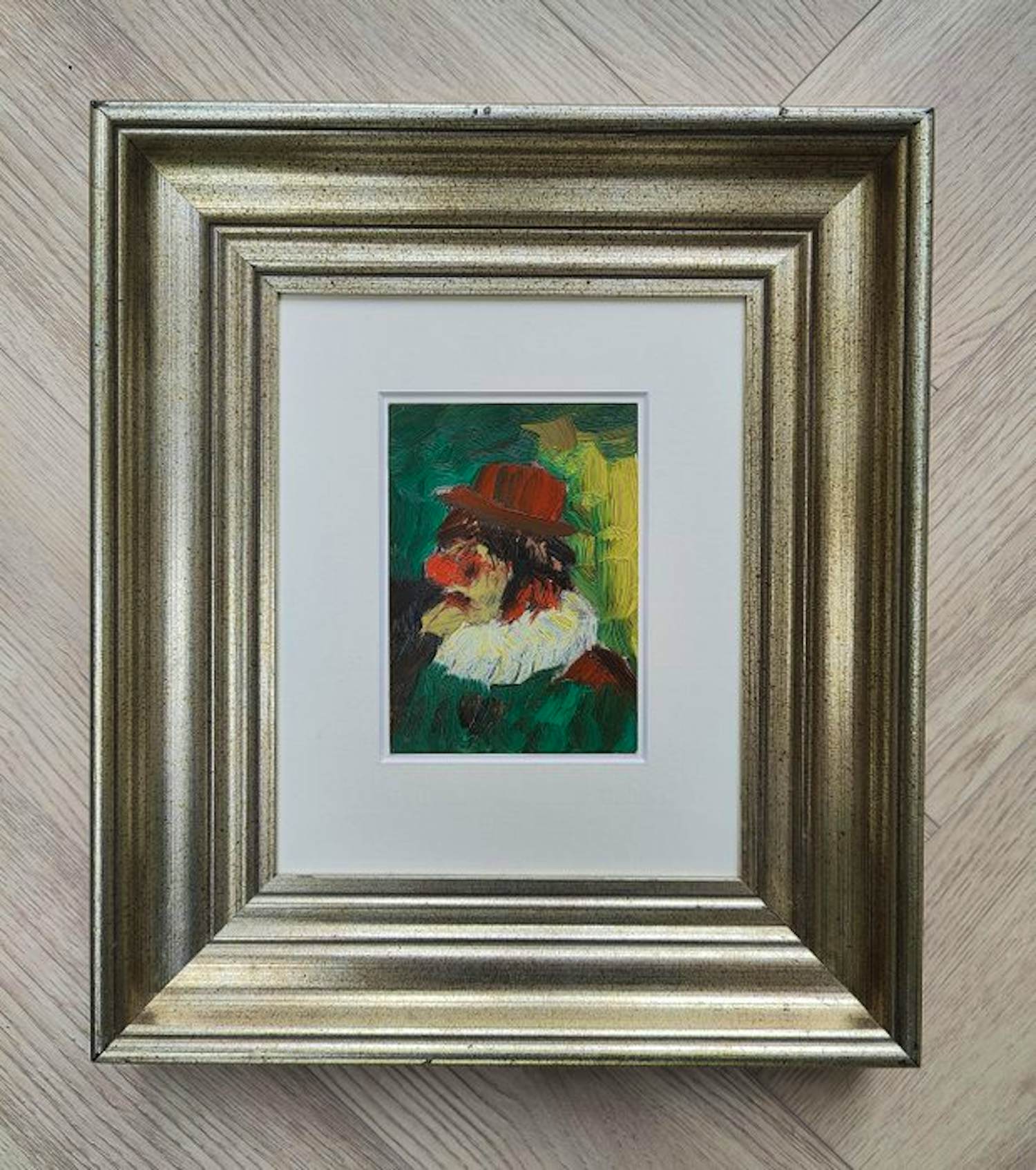 Evert Slegers - Clown met rode hoed - Handgesigneerd - Uitstekende conditie verkocht voor € 1!