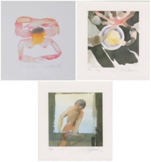 Nils Burwitz - Drie handgesigneerde zeefdrukken: Man, Crab, Abstract kopen? Bied vanaf 25!