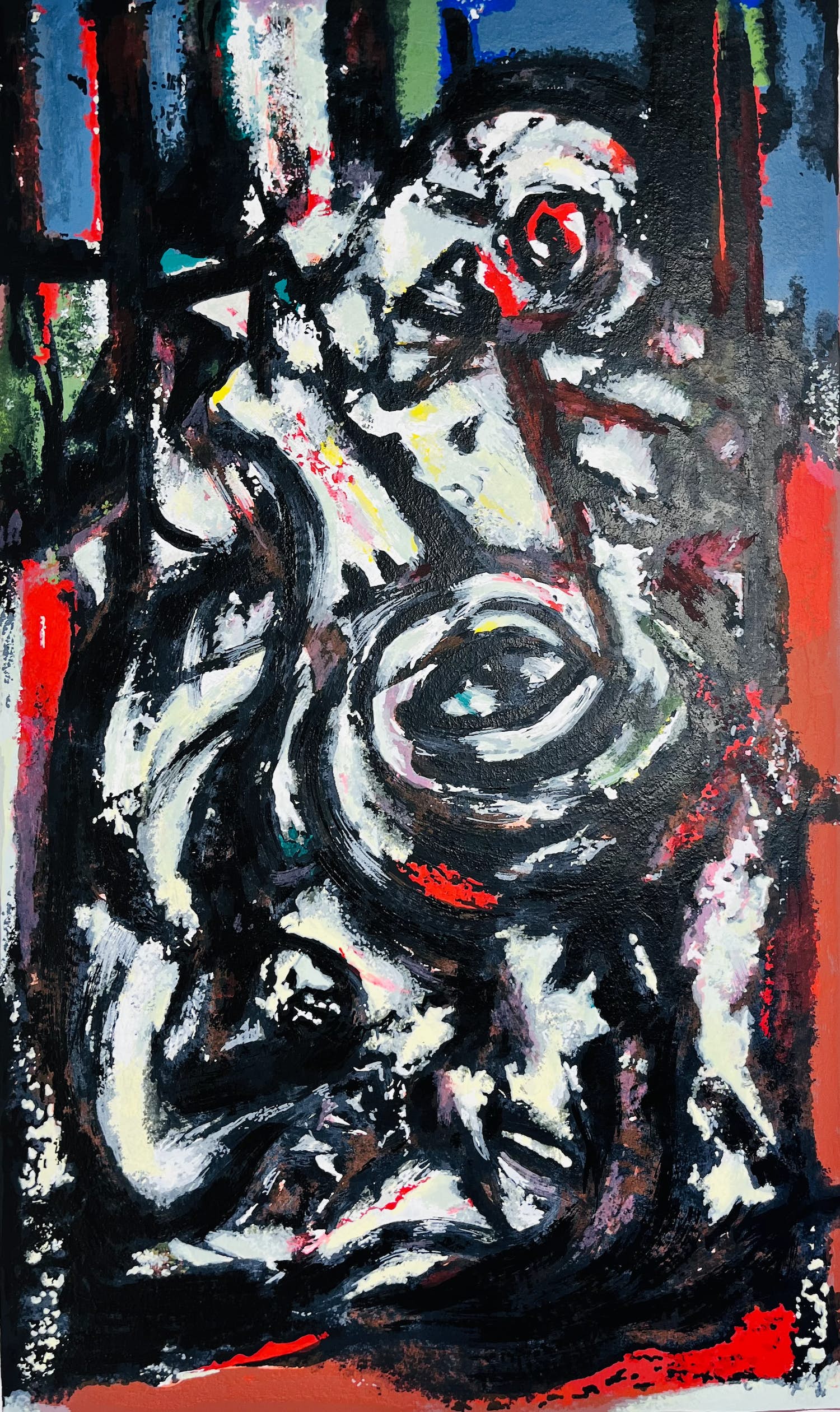 Theo Wolvecamp - compositie met ogen verkocht voor € 225!