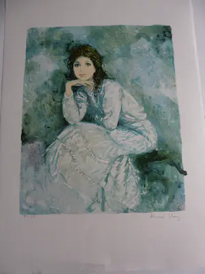 Bernard Charoy - Litho, Dame met de witte jurk kopen? Bied vanaf 35!