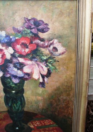 Georges Bernard Jamotte - Anemonen in groene vaas. kopen? Bied vanaf 110!