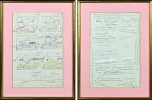 Luca Maria Patella - Potlood- en pentekening, Lot van twee tekeningen verkocht voor € 1!