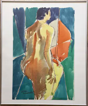 Dick Breddels - Naakt | aquarel - ingelijst kopen? Bied vanaf 45!
