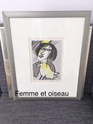 Corneille - Femme et oiseau verkocht voor € 100!