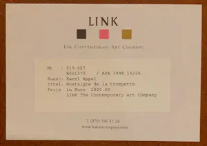 Karel Appel - Ingelijste ets/aquatint; Nostalgie de la Trompette kopen? Bied vanaf 799!