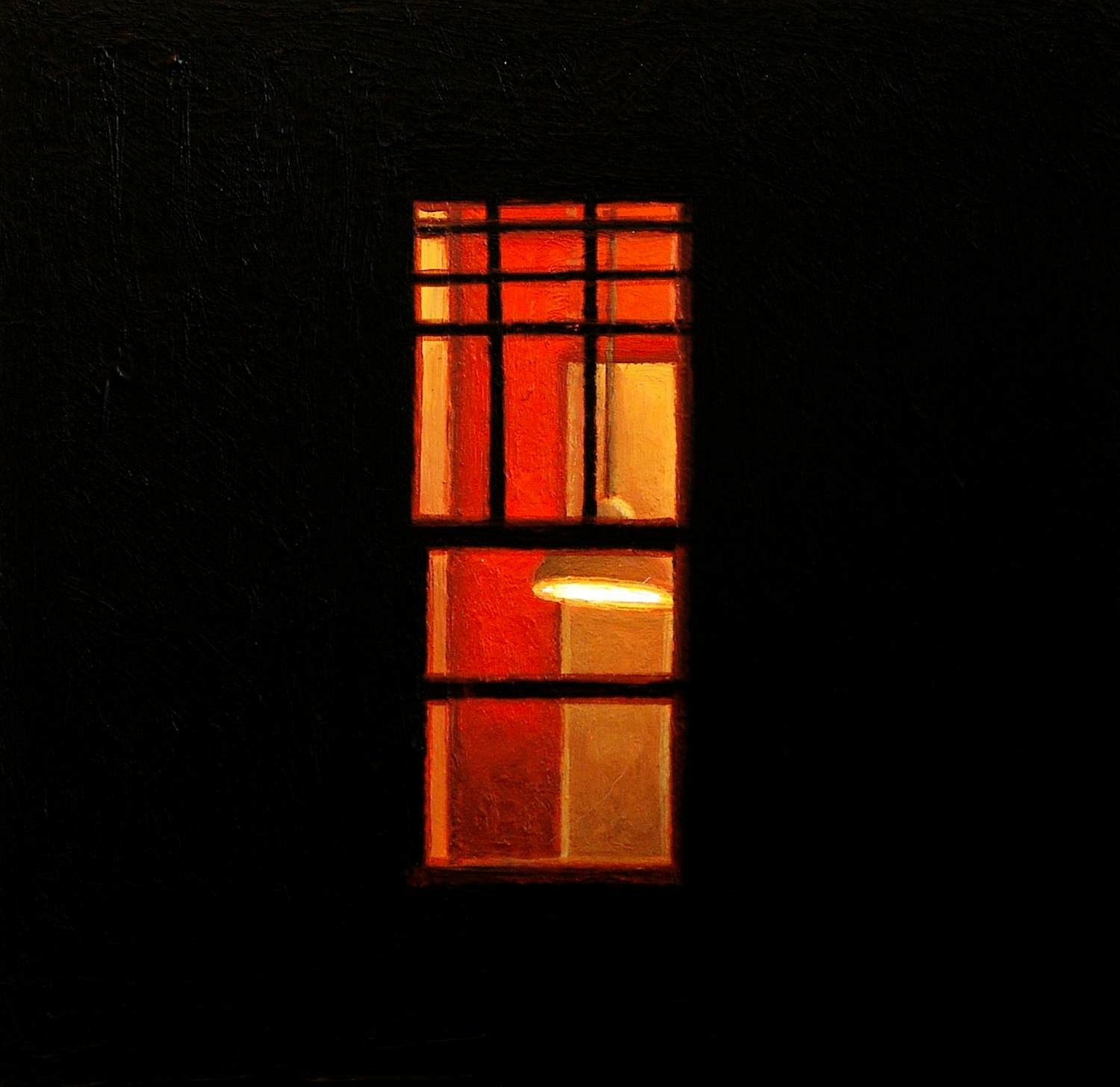 Gerard Boersma - Night Window 8 (Schilderij van verlicht raam in de nacht ) kopen? Bied vanaf 125!