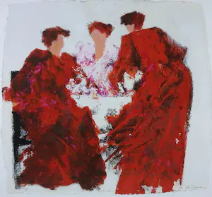 Wil Willemsen - Zeefdruk, Conversation - Ingelijst (Groot) kopen? Bied vanaf 70!