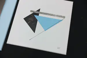 Menno Meijer - Lot van drie 3d-geometrisch-abstracte werken in gemengde techniek (verf, metaal) kopen? Bied vanaf 50!