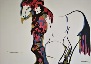 Martine Jacobs - Origami meisje met haar paard kopen? Bied vanaf 85!