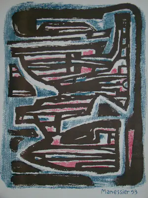 Alfred Manessier - Formes et Transparance - 1953 - Originele lithografie gesigneerd kaufen? Bieten Sie von 70!