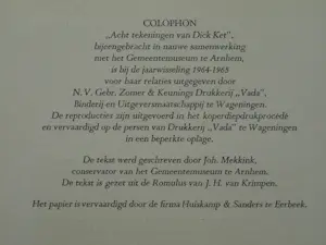 Dick Ket - Koperdiepdruk , Acht tekeningen van Dick Ket - 1964 kopen? Bied vanaf 50!