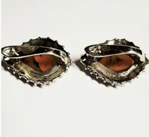 Vintage teardrop oorbellen met gouden amber en marcasiet kopen? Bied vanaf 60!