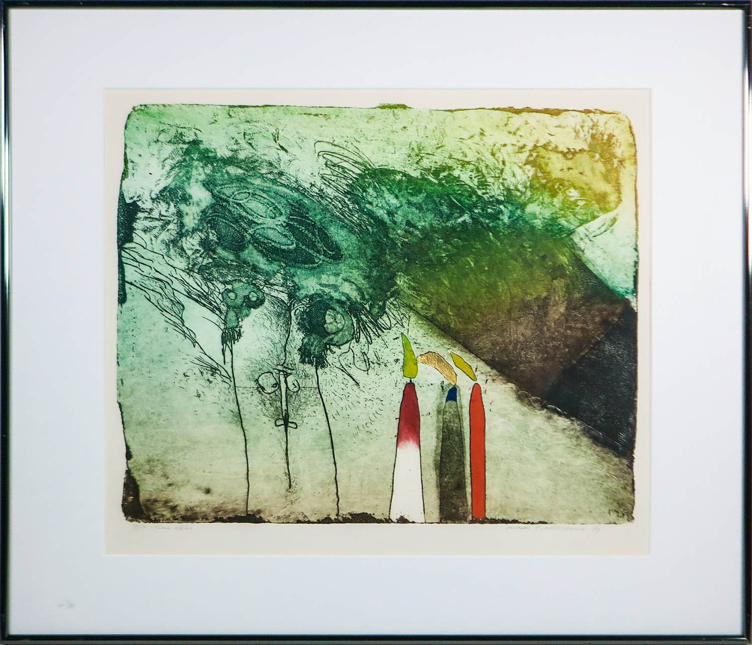 Michel van Overbeeke - Kleurets op papier, Zonder titel - Ingelijst kopen? Bied vanaf 80!