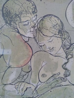 Guy Renne - (1925-1990)-litho verliefd koppel, fijntjes weergegeven. kopen? Bied vanaf 135!