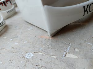 Societe Ceramique - Houten kruidenkast Societe Ceramique Maestricht - zeldzaam ArtDeco motief kopen? Bied vanaf 150!