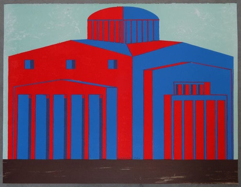 Ko Aarts - KO AARTS Gr Kleurenzeefdruk GEOMETRISCH ROOD Handgesigneerd kopen? Bied vanaf 45!