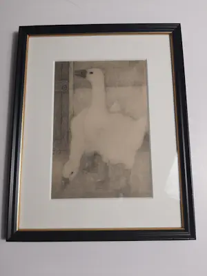 Jan Mankes - Originele Heliogravure, 2 Ganzen kopen? Bied vanaf 120!