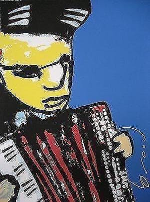 Herman Brood - Kleurenzeefdruk DE ACCORDEONIST Handgesigneerd--GROOT!!! kopen? Bied vanaf 425!