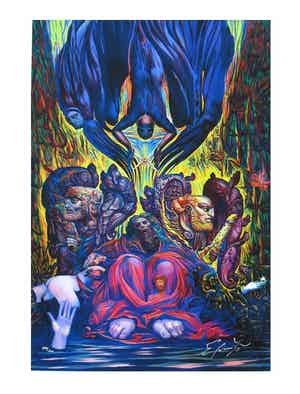Ernst Fuchs - Die Errettung Adams - Handgesigneerde Giclée verkocht voor € 35!