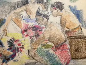 Aart Johannes Cock - 1905-1981 - Balinees Hanengecht kopen? Bied vanaf 90!