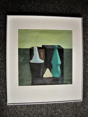 Antoon van Bakel - Groot verstild olieverf op papier "Stilleven met 5 vormen" 1982 kopen? Bied vanaf 57!