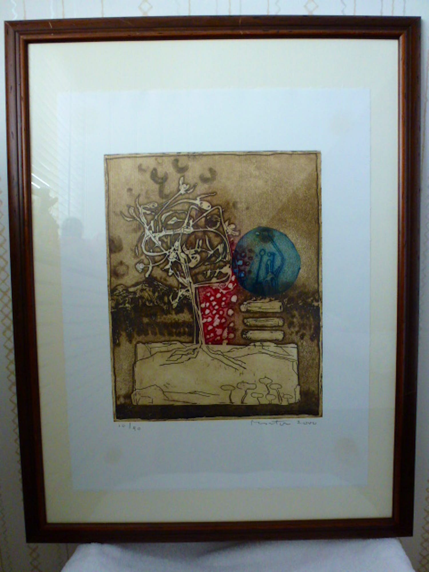 Jan Montyn - Soort boom met blauwe bal verkocht voor € 100!