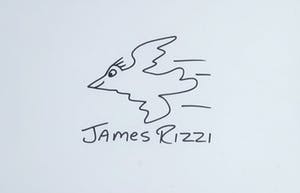 James Rizzi - Stift tekening, Vogel - Ingelijst kopen? Bied vanaf 60!