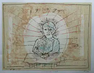 Co Westerik - handgesigneerde zeefdruk | 'Dubbel zelfportret met poes' | 1999 verkocht voor € 170!