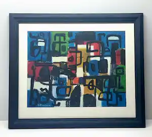 Gérard Grassère - Abstracte compositie vendu pour 125€ !