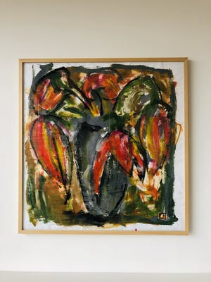 Niet of onleesbaar gesigneerd - Vaas met tulpen kopen? Bied vanaf 1!